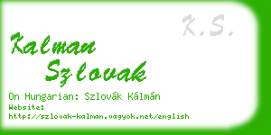 kalman szlovak business card