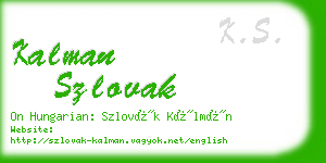 kalman szlovak business card